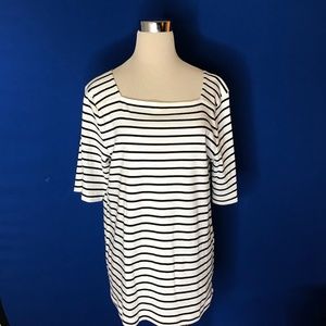 Black and White Stripped Tunic,  Croft&Barrow,  L